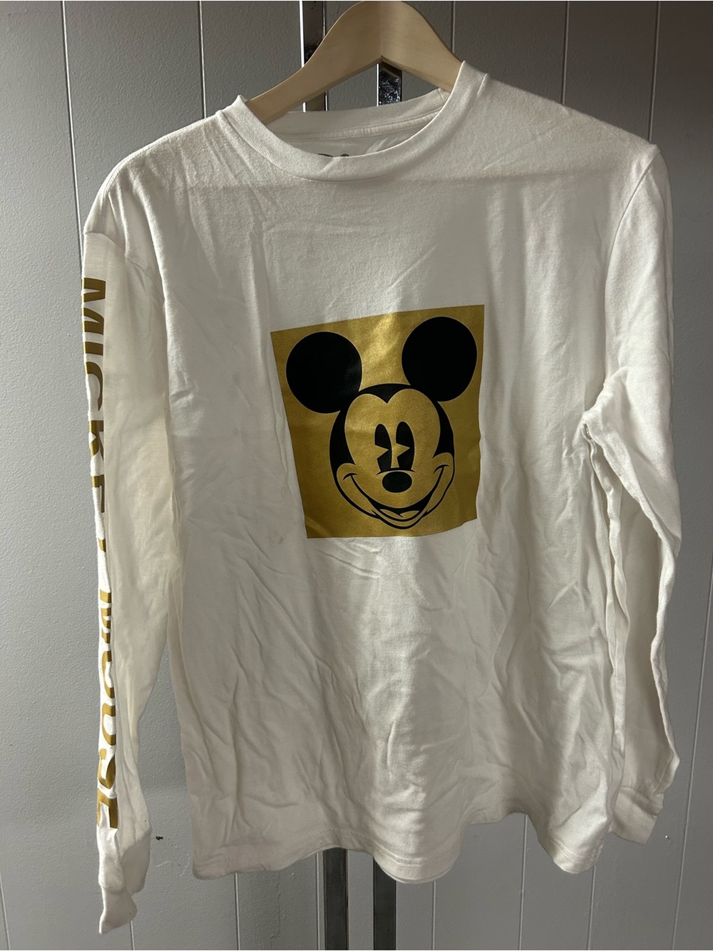 Disney Mickey Mouse GOLD long sleeve shirt Medium